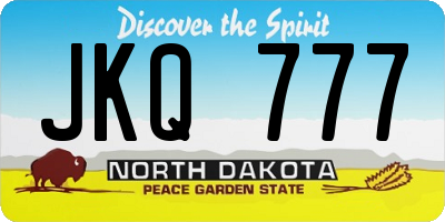 ND license plate JKQ777