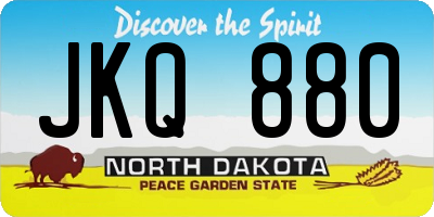 ND license plate JKQ880