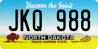 ND license plate JKQ988
