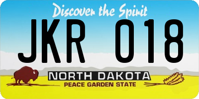 ND license plate JKR018