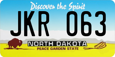 ND license plate JKR063