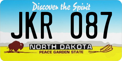 ND license plate JKR087