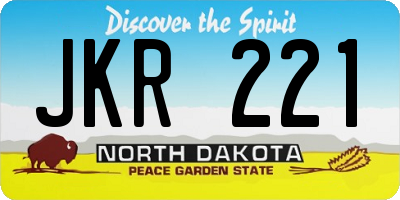 ND license plate JKR221