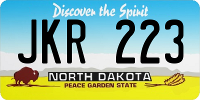 ND license plate JKR223