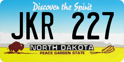 ND license plate JKR227