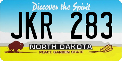 ND license plate JKR283