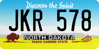 ND license plate JKR578