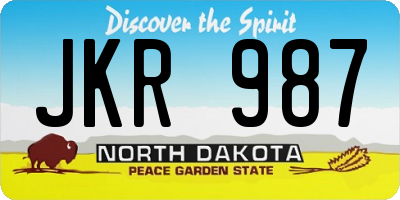 ND license plate JKR987