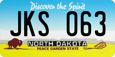 ND license plate JKS063