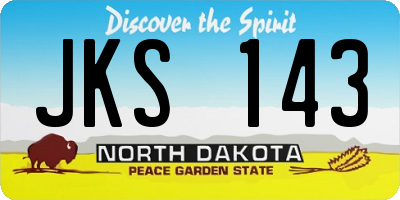 ND license plate JKS143