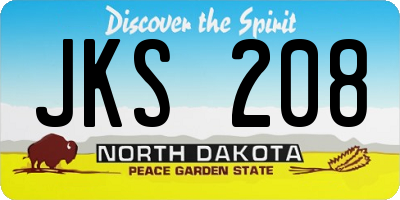 ND license plate JKS208
