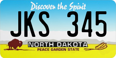 ND license plate JKS345