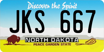 ND license plate JKS667