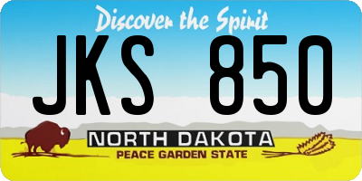ND license plate JKS850