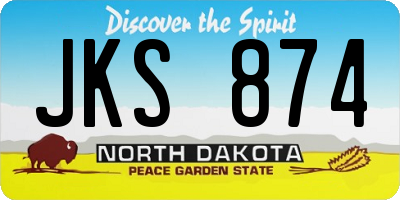 ND license plate JKS874