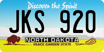 ND license plate JKS920