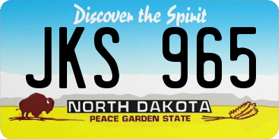 ND license plate JKS965