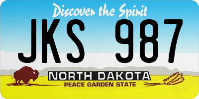 ND license plate JKS987