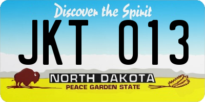 ND license plate JKT013