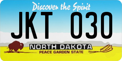 ND license plate JKT030
