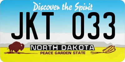 ND license plate JKT033
