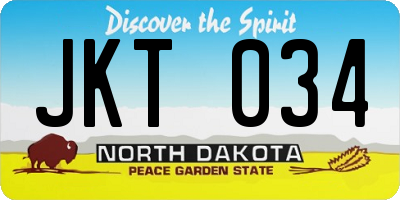 ND license plate JKT034