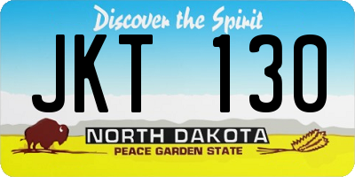 ND license plate JKT130