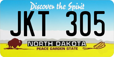 ND license plate JKT305