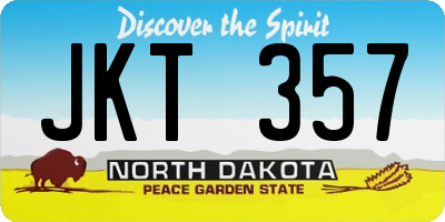 ND license plate JKT357
