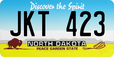 ND license plate JKT423