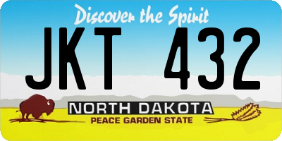 ND license plate JKT432
