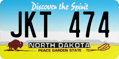 ND license plate JKT474