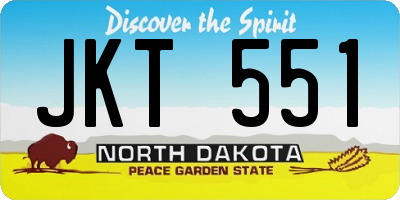 ND license plate JKT551