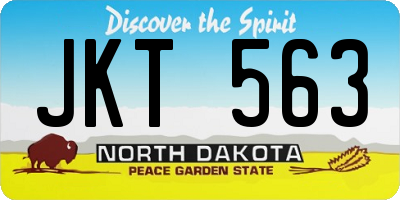 ND license plate JKT563