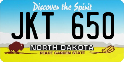 ND license plate JKT650