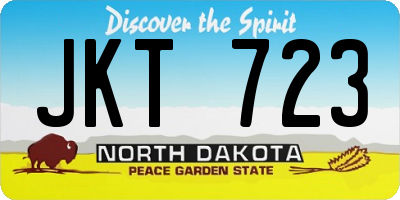 ND license plate JKT723