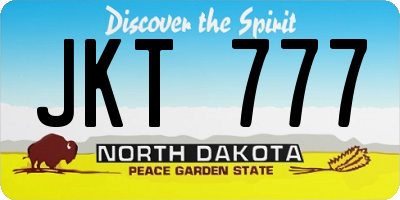 ND license plate JKT777