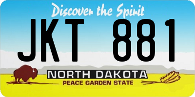 ND license plate JKT881