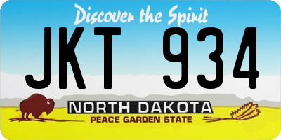 ND license plate JKT934