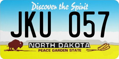 ND license plate JKU057