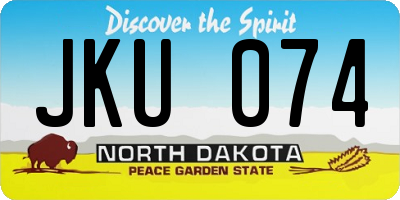 ND license plate JKU074