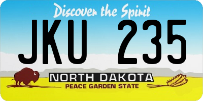 ND license plate JKU235