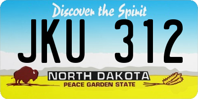 ND license plate JKU312