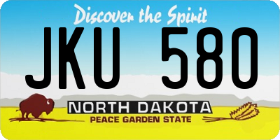 ND license plate JKU580