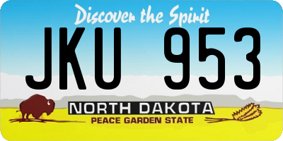 ND license plate JKU953