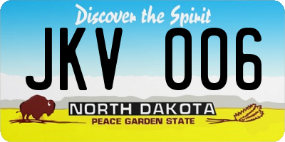 ND license plate JKV006