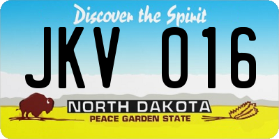 ND license plate JKV016