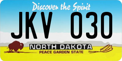 ND license plate JKV030