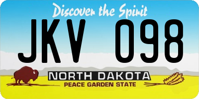 ND license plate JKV098
