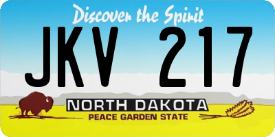 ND license plate JKV217